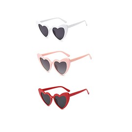 FOURCHEN Heart Shaped Sunglasses for Women,Vintage Cat Eye Mod Style Retro Kurt Cobain Glasses