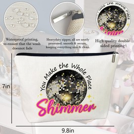 CLHHM Sparkling Music Lovers Makeup Bag, Music Lovers Singer's Merch Present, Women’s Gift for Concerts, Birthdays, Travel, You Make The Whole Place Shimer Makeup Bag