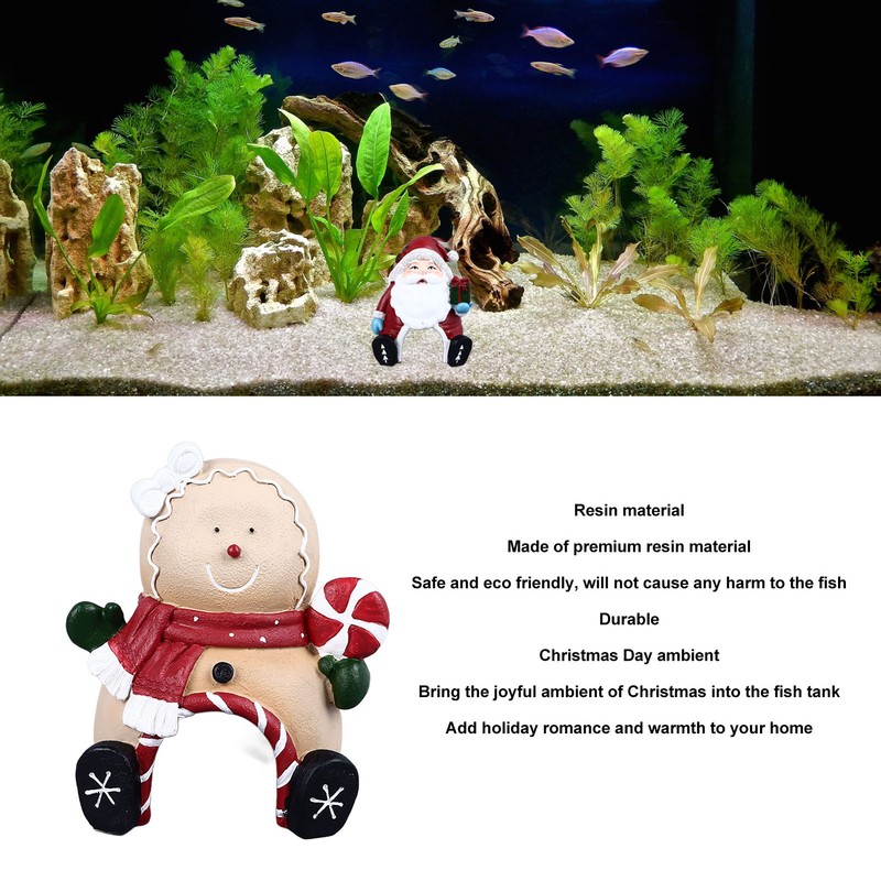 Christmas Aquarium Decoration Multipurpose Landscaping Resin Christmas Fish Tank Ornaments