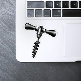 Azeeda Mittel 100mm 'Korkenzieher' Permanente Transparente Aufkleber für Fenster/Autos/Wände/Skateboards etc (DC00143345)