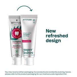 Attitude Complete Care Toothpaste with Fluoride, Spearmint Flavor, Vegan & Cruelty-Free, Sugar-Free, Plant & Mineral-Based Ingredients, Clean Oral Care, 4.2 Oz