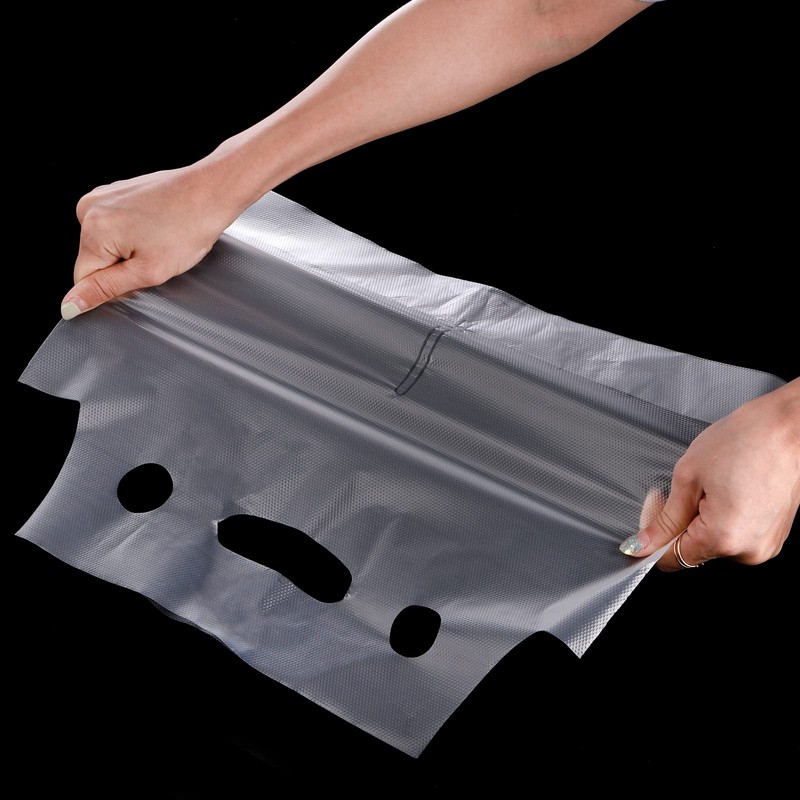 DEAYOU 200 PCS Handle Drinking Poly Bag, Clear Plastic Drink