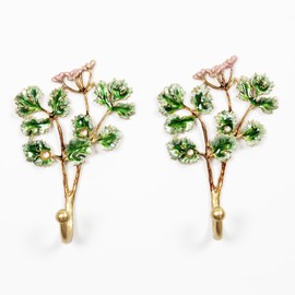 bordorsse Vintage Wall Hooks Decorative Rack Hangers, 2 Pack Metal Wall Mounted Hook with Tree Shape for Hanging Coats