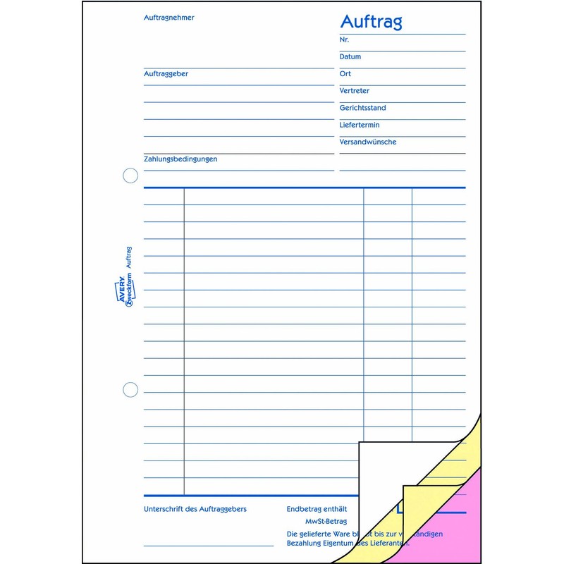 Zweckform Auftragsbuch 1726