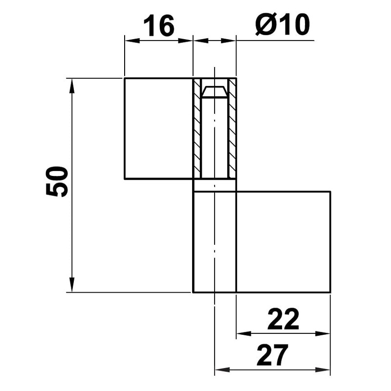Gedotec Hinges for Welding, Pack of 2, Weld-On Tape for