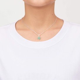Philip Jones Sterling Silver Green Aventurine Gemstone Necklace