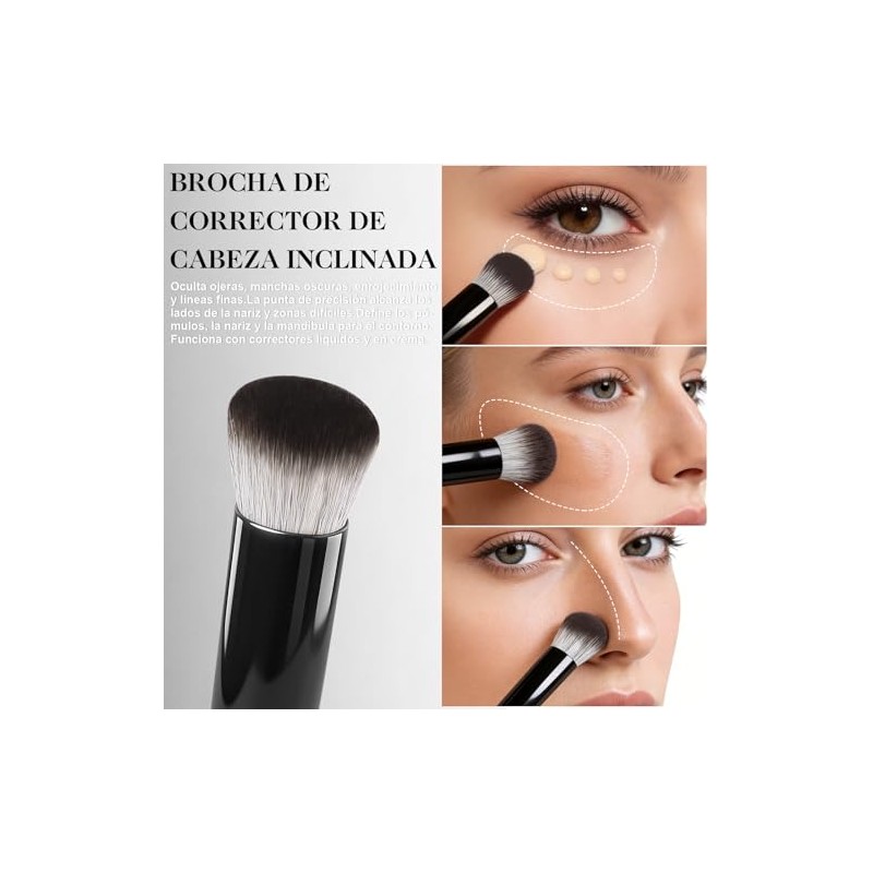 Start Makers Brochas Maquillaje Set Base Contorno Corrector Herramientas Angulares