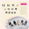 24Pcs Black French Press on Nails Medium Almond Fake Nails