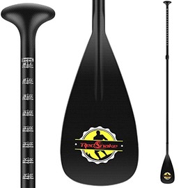 Full Carbon Fiber SUP Paddle - 3 Piece Adjustable Stand Up Paddle Board Paddles - Durable, Lightweight & Floating Paddleboard Oar Hyrdrodynamic Blade for Power Performance for Efficient Strokes
