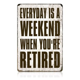 Funny Retirement Sign, Retired Gifts for Men - Happy Retirement Party Decorations for Women, Vintage Retirees Patio Metal Tin Signs Yard Door Frame Decor 8x12 Inch