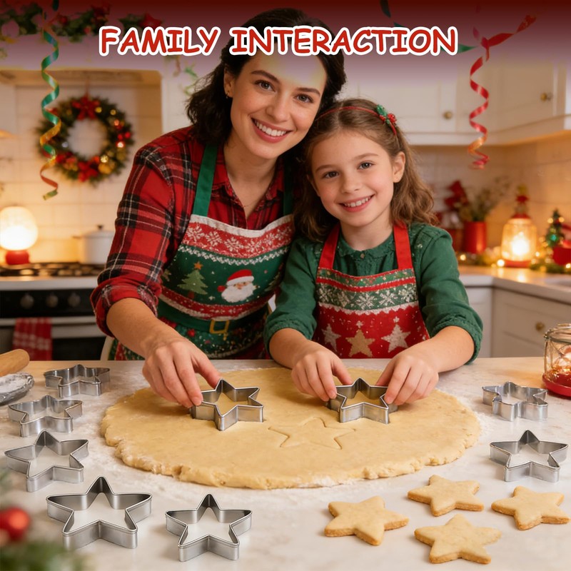 Tmflexe Stars Cookie Cutter, Pack of 5