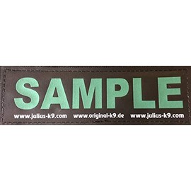 Julius-K9, Original Custom Patch with Hook and Loop Fastener, Small, Reflective Green