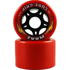 Sure-Grip Zoom Speed Roller Skate Wheels - neon/red