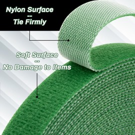 Velcro Plant Tape - 1 Roll Plant Velcro Tape 0.6 in x 32.8 ft Plant Velcro Reusable Adjustable Plant Tape for Climbing Plants Plant Support for Gardening Indoor Outdoor Plant Ties for Office Home