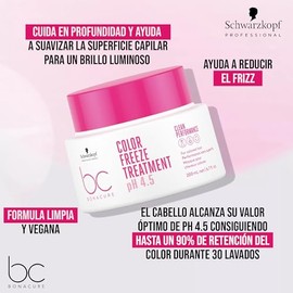 BONACURE - Color Freeze Mascarilla Tratamiento pH 4.5 200 ml, Tratamiento Reparador Cremoso, para Cabello Coloreados y Teidos, Repara el Cabello,...  