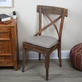 Klear Vu Omega Non-Slip Universal Chair Cushions for Dining Room, Kitchen and Office Use, U-Shaped Skid-Proof Seat Pad, 15x16 Inches 4 Pack Slub Gray 4 Count