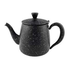 Café Olé PT-035BG Premium 35oz 1L Teapot Made of High Quality Stainless Steel - Black Granite, Drip-Free Spout, Hollow Handles & Hinged Lid, 1 Litre