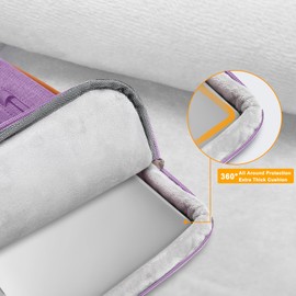 MOSISO 360 Protective Laptop Shoulder Bag,13 inch Computer Bag Compatible with MacBook Air 13 inch M3 M2 M1 2024-2018/Pro 13 inch 2024-2016,Side Open Messenger Bag with 4 Zipper Pockets&Handle, Lilac