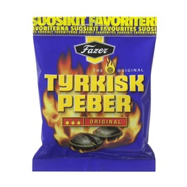 Fazer The Original Tyrkisk Peber (Turkish Pepper) Finnish Salty Licorice Salmiakki Salmiak Salmiac Caramel Hard Candy Bag