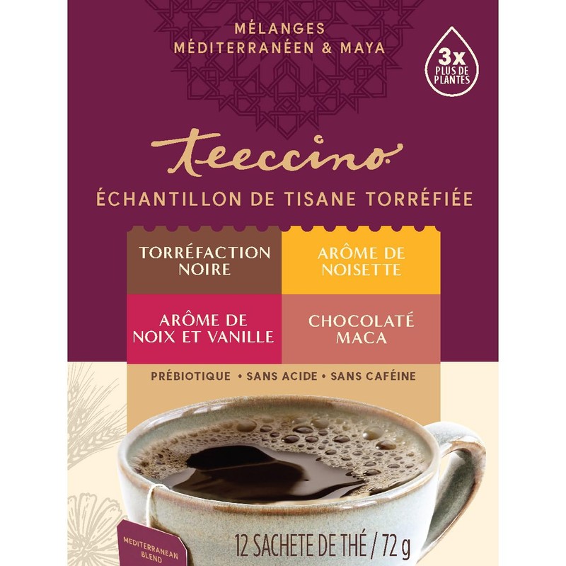 Teeccino Herbal Tea Sampler Assortment - 12 Tea Bags -