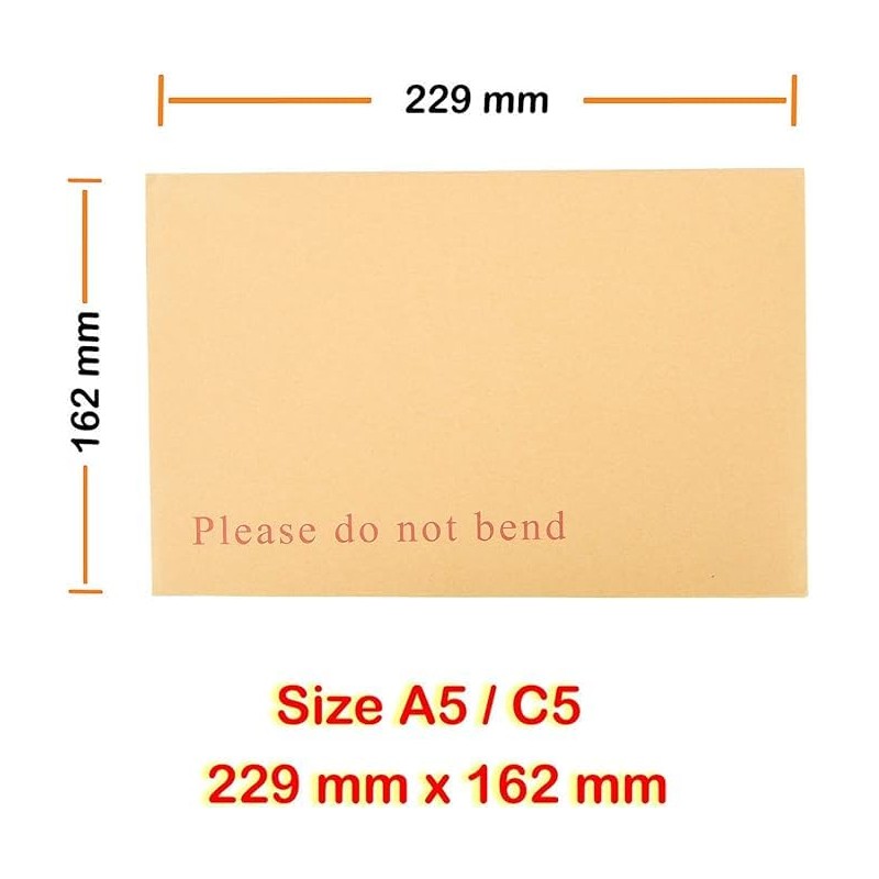 5 X A5/C5 Board Back Manila Envelopes. Please Do Not