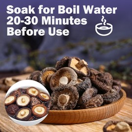 Dried Shiitake Mushrooms, 8.81oz (250g).Dried Mushrooms for Cooking,All Natural,Vegan,Additive Free,Gluten Free,Made Using Traditional Techniques,With High Foaming Rate