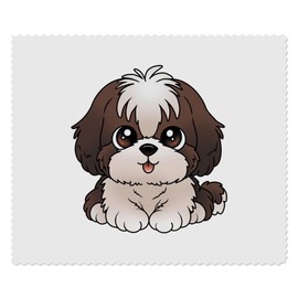2 x 'Cute Shih Tzu Dog' Microfibre Lens/Glasses Cleaning Cloths (LC00029724)