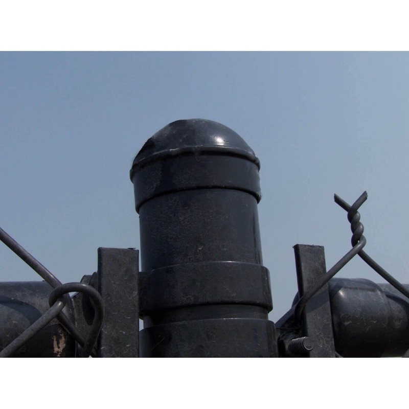 3-1/2" Black Powder Coated Pressed Steel Chain Link Post Cap