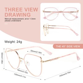 SKYWAY Women's Blue Light Blocking Glasses Stylish Computer Anti-Glare Eyewear for Digital Protection Golden Rose