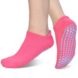 ELUTONG Pilates Socks with Grips for Women 1-3 Pairs Yoga Barre Ballet Dance Non Slip Crew Socks at Home Hospital