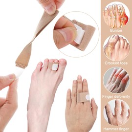 AFCJLTO 12 Stück Hammerzehenschienenverband, Hammerzehenkorrektor, Zehentrenner, Zehenschiene,Zehenkorrektor, Zehenschiene zu korrigieren Hammerzehe, Gekrümmte Zehen, Uberlappende Zehen(L)
