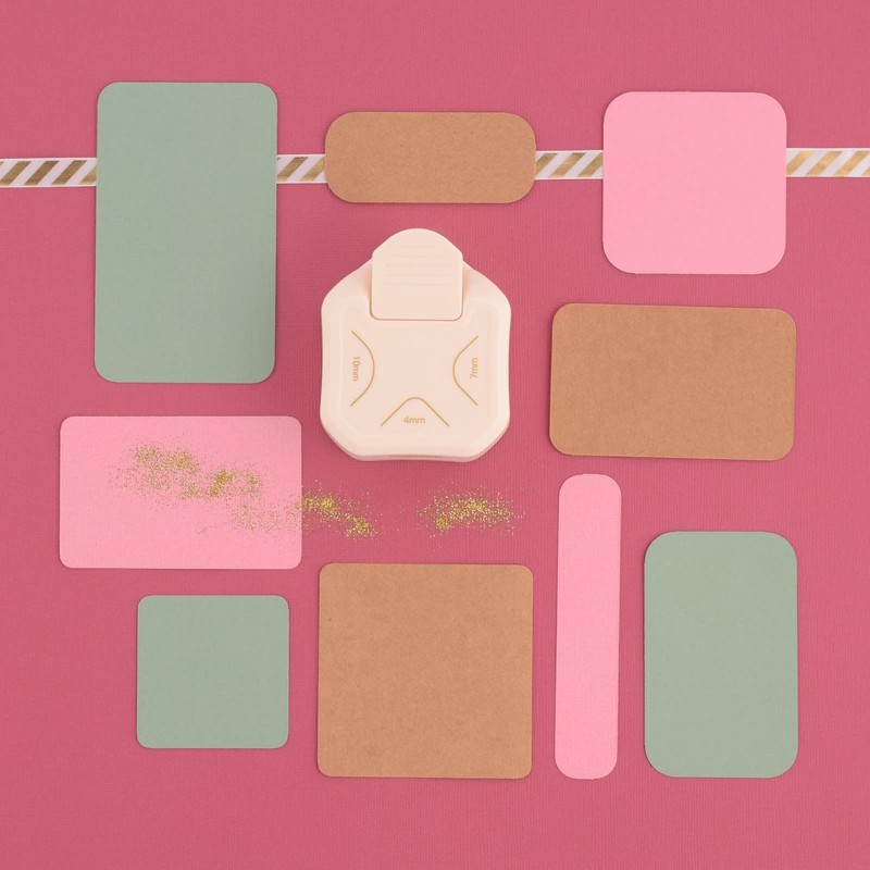 Vaessen Creative 3-in-1 Corner Punch 4-7-10 mm, Cream