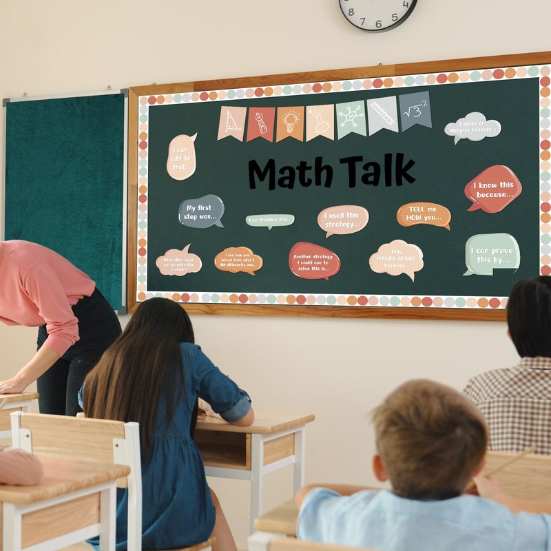 Mooliwe 43 Pcs Math Talk Bulletin Board Set for Math