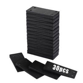 SUMTree Pack of 30 Furniture Levelers Made of Plastic, Black, Levelling Pads, Adjustable Washers for Levelling, Multi-Purpose Furniture Leveling Pads for Furniture Feet (L 6 x W 2.7 cm, Adjustable 1-7