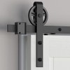 skysen Sliding Barn Door Hardware Roller Set Black (Spoke Wheel
