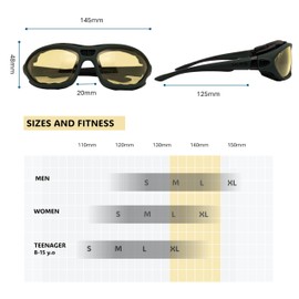 Protective Powersports Anti-Fog Safety Motorcycle Riding Sunglasses Goggle, Foam padded, Dustproof, Windproof, Hunting, Hiking, Golfing