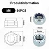 Partideal Pack of 50 M6 Nuts Set, Galvanised Steel A2