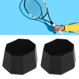 2pcs Tennis Racket Butt Cap Tennis Racket Silicone End Cover for Racquetball Racket, Black