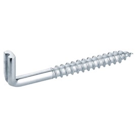 haggiy Screw in Hooks 5.8 x 80 mm with Slot – Galvanised L Screw Hooks with Thread, Straight Metal Hook, 25 Pack