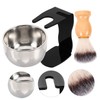 Baluue 1Set Men Beard Shaving Brush and Bowl with Holder