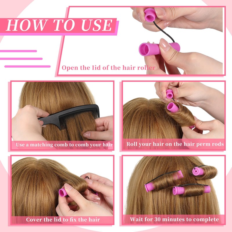 160 Pcs Perm Rods for Long Short Hair Plastic Rollers,