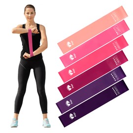 Raganet, Bandas de Resistencia Elasticas, Juego de 5 Ligas de Látex, 5 Tipos de Resistencia, Yoga, Pilates, Fisioterapia, Rehabilitación, Interior y Exterior
