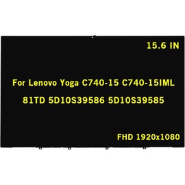 GBOLE 15.6" Replacement for Lenovo Yoga C740-15 C740-15IML 81TD 5D10S39586 5D10S39585 FHD 1920x1080 IPS LCD Display Touch Screen Assembly Digitizer Control Board with Bezel