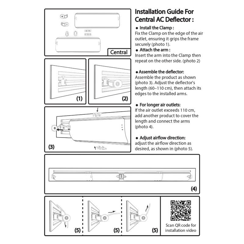 WITFORMS CENTRAL Adjustable AC Air Deflector - 360° Rotatable -