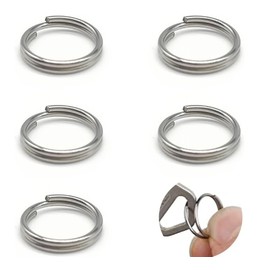 Dot knot Keychain, Metal Fittings, Double Ring, Key Ring, Flat Key Ring, Double Ring Keychain, Lightweight, Anti-Loss, Durable, Rustproof, Titanium Alloy, Silver, 0.31, 0.4, 0.47, 0.5, 0.6, 0.5, 0.6