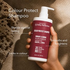 Daily Perfection Champú Color Protect Con Biotina y Queratina, Libre de Sal, Sin Sulfatos, Sin Parabenos, para Colores Prolongados y Vibrantes En Cabe