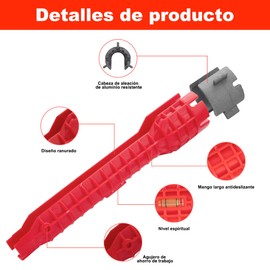 HONGHCL Herramienta Instalación Grifo y Fregadero 14 en 1 - Multifunción Llave de Instalación de Grifo y Gregadero de Instalación y Eliminación, Instalador de Canilla y Fregadero para Cocina/Baño