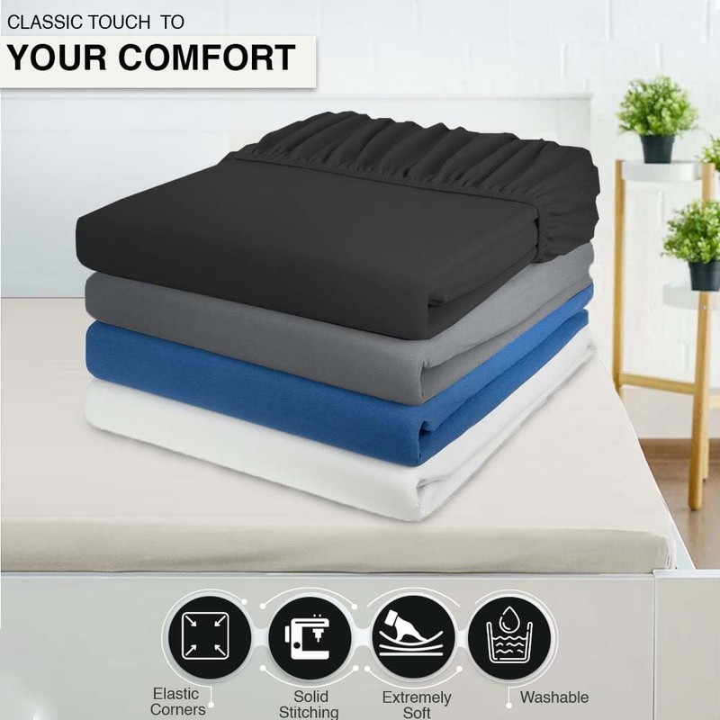 Comfortz Bedding Fitted Sheet King - Deep Pocket Soft Brushed