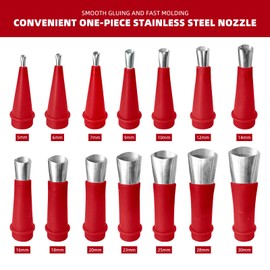 2Pcs Caulking Gun, 9 Inch Dripless Caulking Gun with 16 Pcs Nozzle, Aluminium Silicone Caulk Gun No Drip Hand Caulking Guns Tool for Caulking Filling Sealing for Tiles, Window