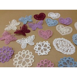 Unbranded CraftbuddyUS 8 Vintage Mixed Burgundy Lace Motifs Crochet Patches